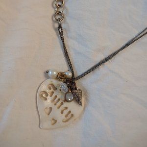 Cream pearlized Juicy heart with beautiful charms